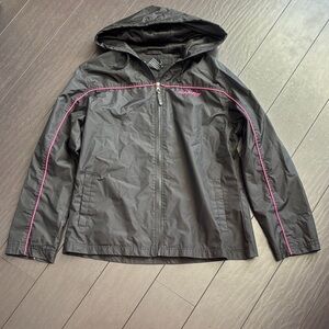 Women's Black Utility Jacket with Pink Trim & Put-in-Bay embroidery